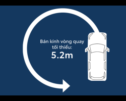 Bán kính vòng quay tối thiểu
Bán kính vòng quay tối thiểu chỉ 5.2m cho phép di chuyển dễ dàng và linh hoạt trong đô thị, hoặc trong không gian chật hẹp.